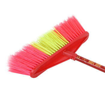 康丽雅 K-2312 木杆塑料单个小扫把 物业学校笤帚清洁扫帚 大斜五硬毛-10个装