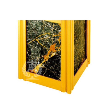 南 GPX-6B1 四菱角座地烟灰桶 南方垃圾桶酒店宾馆果皮桶带烟灰缸垃圾筒 中号镜金 内桶容量11.7升