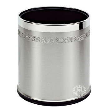 南 GPX-45N 南方圆形双层浮雕花房间桶 砂钢心形花 商用酒店宾馆客房垃圾桶 房间桶 果皮桶 内桶容量9.8升