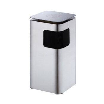 南 GPX-212A 砂钢 南方平面圆角座地烟灰桶  不锈钢垃圾桶 公用烟灰垃圾箱 果皮桶 内桶容量20升