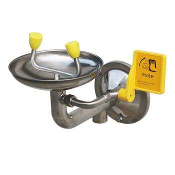 星工（XINGGONG）挂壁式冲压底座洗眼器 304不锈钢 双口紧急冲淋洗眼睛 验厂工业实验室 BTG31