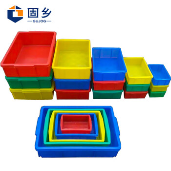固乡塑料盒子长方形（小方盒）物料盒周转箱元件盒 收纳盒工具盒零件盒X6# 红色 385*245*100mm