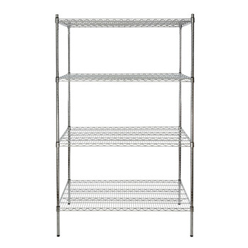 川井（WELLAND）四层储物架 展示架 收纳架 货架 仓储置物架 工业线网货架 落地收纳架25mm管径75*45*150cm
