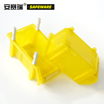 安赛瑞 加厚斜口组合式零件盒 仓库产品筐物料盒塑料盒螺丝工具盒整理箱零件箱周转箱（6个装 )黄26068