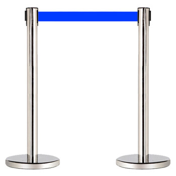 谋福CNMF安全隔离带伸缩带排队围栏栏杆银行护栏杆警戒警示柱【3米单层不锈钢(加厚加厚底座一支装)】191