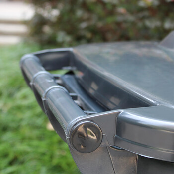 莫恩克 户外大号垃圾桶 分类垃圾桶 环卫垃圾桶 果皮箱 小区物业收纳桶 可定制LOGO 带轮挂车垃圾桶 灰色240L