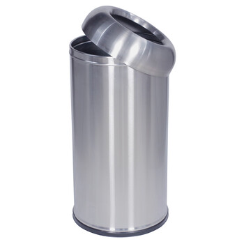迪恩斯（DEANS）不锈钢圆形垃圾桶公共场所大号商用公用商场影院用敞口大容量直投 110U