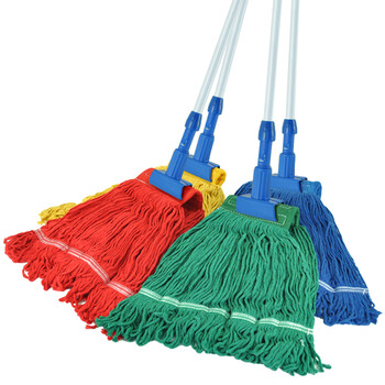 兰诗（LAUTEE）TB-0276 四色分类夹齿蜡拖 酒店宾馆商用棉线拖把 黄色