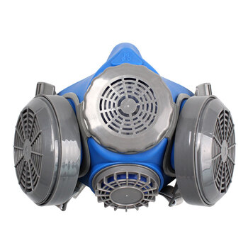 思创科技 ST-M60G-1A 硅胶双罐防尘半面罩防雾霾细微颗粒物打磨电焊工业粉尘面具 1套装