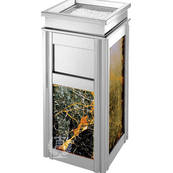 南 GPX-6B1 四菱角座地烟灰桶 南方垃圾桶 酒店宾馆电梯口带烟灰缸不锈钢垃圾筒 中号镜钢 内桶容量11.7升