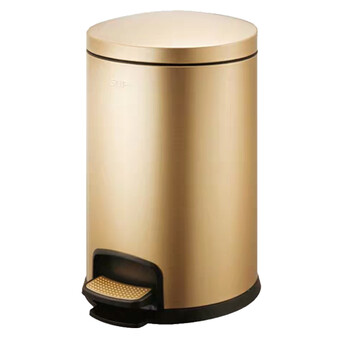 南 SJ12-Y01 南方圆形脚踏桶  香槟金 商用酒店宾馆客房不锈钢垃圾桶 果皮桶 防指纹房间桶 内桶容量12升
