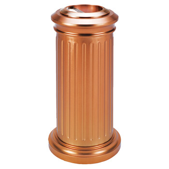 南 GPX-1 欧式罗马柱烟灰桶 垃圾桶 酒店宾馆果皮桶带烟灰缸 南方垃圾筒 玫瑰金 容量7升