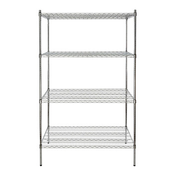 川井（WELLAND）工业镀铬货架 置物架 仓储重型四层架  储物架 碳钢镀铬收纳架子 25mm管径120*30*150cm