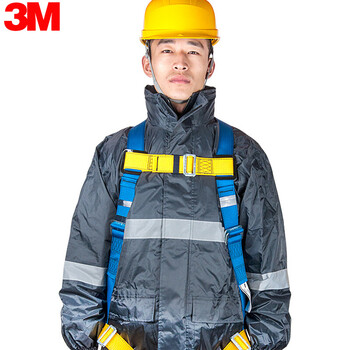 3M 凯比特1390010+1390398全身5点式安全带 施工户外防坠落套装配双钩缓冲安全绳 1套