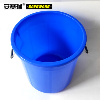 安赛瑞 大号塑料圆桶 大号圆形收纳桶 大容量水桶 食堂光盘环卫物业餐厨垃圾桶 160L 蓝色无盖 24387