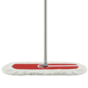 益美得 镀锌钢杆100cm大号平板拖把办公商用地拖棉线拖把物业保洁排拖尘推 分类款红色