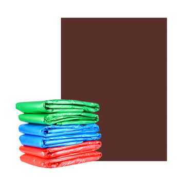 庄太太【60*80cm棕色50只】物业环卫大号垃圾袋商用平口分类彩色垃圾袋