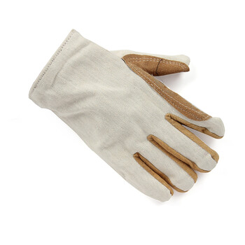 君御 帆布加皮加皮加厚耐磨手套 机修电焊工地作业防护用品 20副起定 白 均码