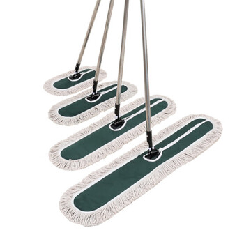 金诗洛 Kimslow KSL062 平板拖把 排拖 工厂酒店可替换棉纱拖把 尘推 地拖布工厂保洁 110CM（绿-替换头）