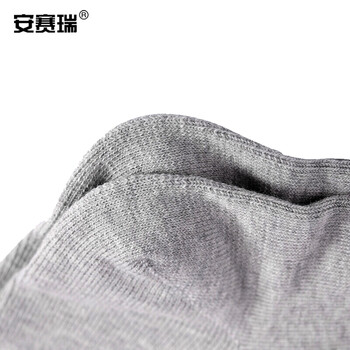 安赛瑞 冬季加厚棉袜 保暖加绒中筒毛圈袜 男士耐磨袜子劳保工作袜 5双装浅灰色 25629