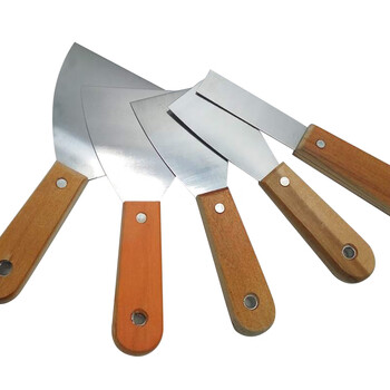 兰诗（LAUTEE）210358 双夹镜面柄油灰刀 不锈钢碳钢刮腻子刀 建筑装修工地用抹刀 双夹2寸  5把/盒