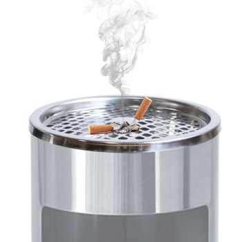 兰诗(LAUTEE)GPX-027 圆形丽格桶 酒店商场电梯口座地垃圾桶 烟灰桶 砂钢