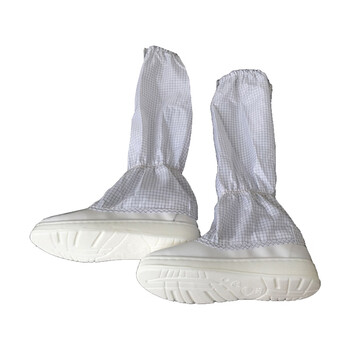 星工（XINGGONG） PVC高筒防静电鞋 防尘无尘室净化室用鞋 白色网格5mm长筒鞋 白色37码