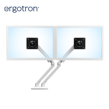 爱格升（ERGOTRON）双屏显示器支架 MXV 45-496-216/026 桌面电脑支臂万向旋转 白色 MXV 45-496-216