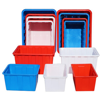 海斯迪克 HKCC11 长方形塑料水箱 红色200款外径810*600*580mm无盖 养殖箱周转分拣箱胶箱海鲜水产周转箱