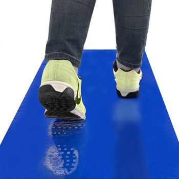 冰禹 BY-3045 可撕式鞋底粘尘垫 无尘车间防静电粘尘垫 除尘脚垫地垫 蓝色60*90cm(300张）