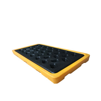 稳斯坦 WST130 防渗漏塑料托盘 液体化学品存放托盘盛漏接油 四桶平台1300*1300*150mm