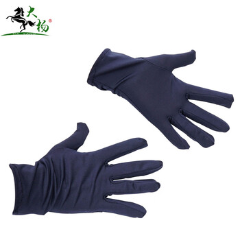 大杨 可触屏礼仪手套薄款 老兰色10双 女款中码安检氨纶手套108