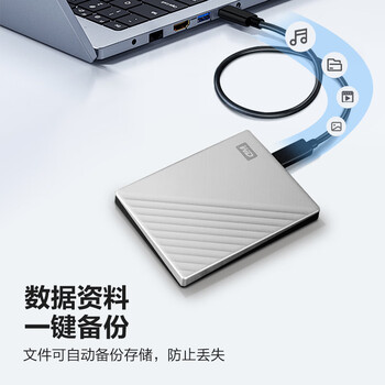 西部数据（WD）4TB 移动硬盘type-c Ultra系列 2.5英寸 银 机械硬盘 笔记本电脑外接加密兼容Mac 大容量家庭存储