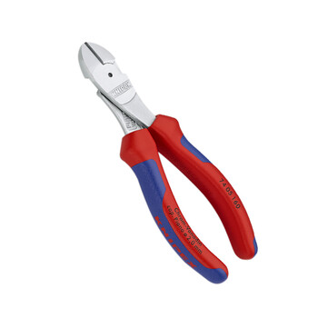 凯尼派克（KNIPEX）74 05 160 省力型斜口钳 镀铬 双色手柄 160mm 切割类工具 钢