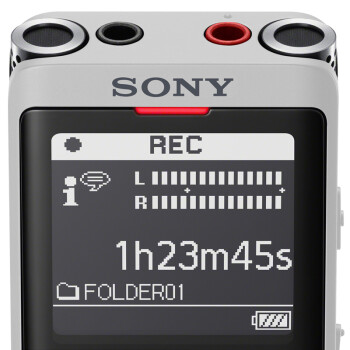 索尼（SONY）录音笔ICD-UX570F 4GB 银色 智能降噪升级款 专业线性录音棒 商务学习采访支持内录