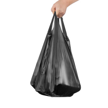 科力邦（Kelibang） 背心手提式垃圾袋 一次性塑料袋100只装 50*60cm/5卷 商用物业办公黑色垃圾袋 KB1002