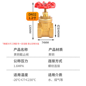 匡建仪表（CONJANT）铜截止阀 加厚黄铜 硬密封低进高出饱和蒸汽高温高压自来水阀门单向截门 DN32 