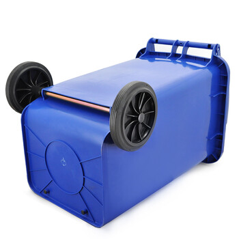 益美得 YY-100A 苏州款加厚大号分类垃圾桶 环卫物业学校户外带轮垃圾桶果皮箱 100L蓝色-其他垃圾