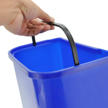 益美得 脚踏分类垃圾桶居家办公双桶小号干湿分离垃圾箱 双桶30L蓝+灰