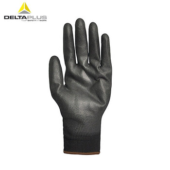 代尔塔（Deltaplus）201707 PU涂层精细操作手套 灵巧性能和良好的手感黑色 9# 12双/包