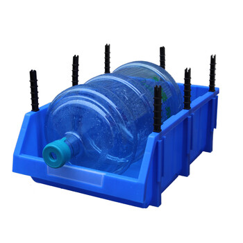 盛富永 斜口分类收纳零件盒 组合式物料盒元件盒塑料盒螺丝物料箱货架 蓝色 Q2（加厚）520*350*190mm