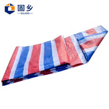 固乡 货车油布 苫布塑料遮雨防雨布彩条布 雨棚篷布防水防晒蓬布 双层覆膜 GX-YB-CT10/30【彩条】10*30米