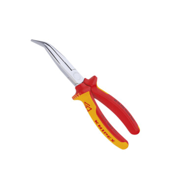 凯尼派克（KNIPEX）26 26 200 1000V绝缘尖嘴钳 镀铬 绝缘双色手柄 40°弯头 切割类工具 钢