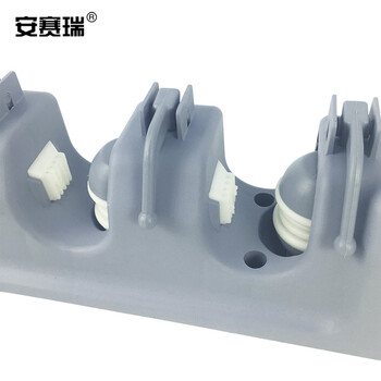 安赛瑞 壁挂式拖把架 多功能扫把地拖夹 扫帚挂钩挂架 卫生间收纳架置物架卫浴挂件4挂5钩 24465