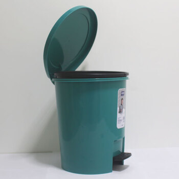 亿丽佳 垃圾桶带盖脚踏式办公塑料分类清洁收纳圆形废纸篓客厅卫生桶（9L颜色随机）