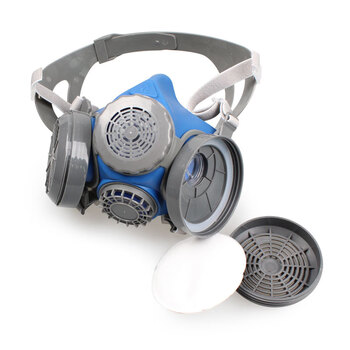 思创科技 ST-M60G-1A 硅胶双罐防尘半面罩防雾霾细微颗粒物打磨电焊工业粉尘面具 1套装