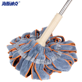 海斯迪克 HKW-69 自拧水旋转拖把 伸缩杆干湿两用免手洗 毛巾款（颜色随机）带杆