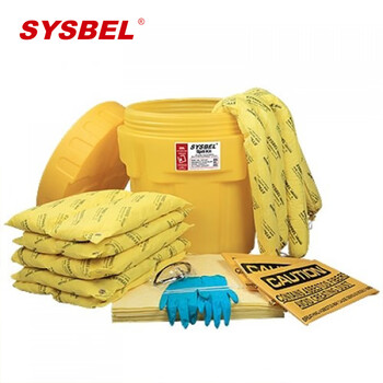 西斯贝尔SYSBE SYK201 20加仑泄漏应急处理桶套装 定做化学品应急处理桶 黄色 1套