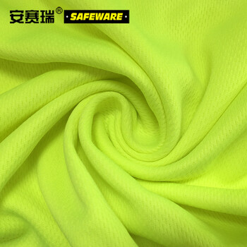 安赛瑞 反光工作服背心 反光马甲 施工安全衣服荧光短袖速干衣 荧光绿 XXL 绿色 26004