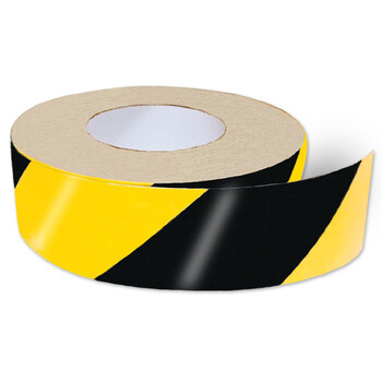 鸣固 黄黑反光条警示胶带 消防安全警戒线隔离带标识电线杆标志反光膜 黄黑5cm*45.7m